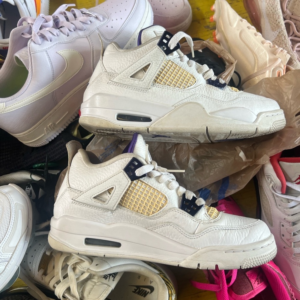 Jordan White and purple Retro Nike Air Jordan 4 preowned $150 obo